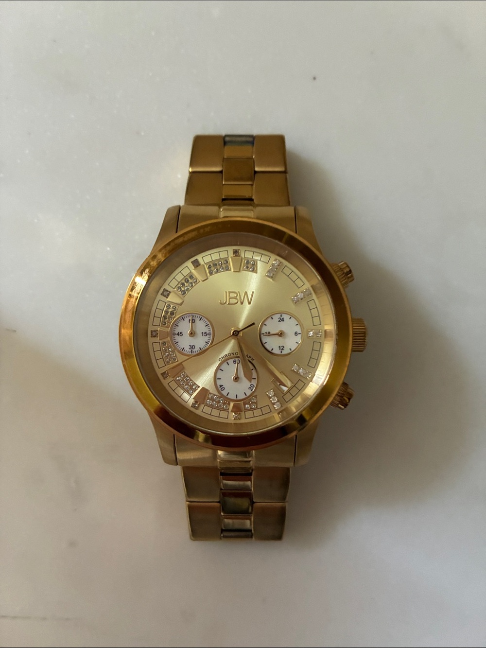 JBW Gold Chronograph Bracelet Watch in new condition
